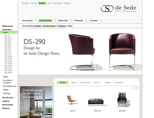 de Sede Webauftritt International