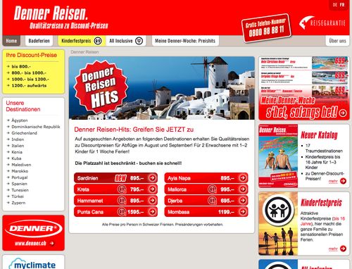 Denner-Reisen – vollautomatisiertes Ferienportal