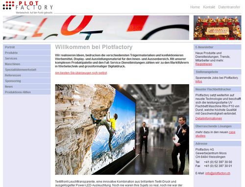 PlotFactory.ch Website RIO CMS