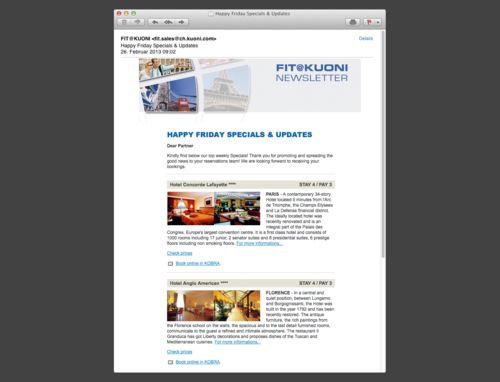 Kuonifit.com - Dynamische Kunden Newsletter