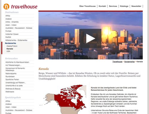 Flash-HD-Video Player für Travelhouse