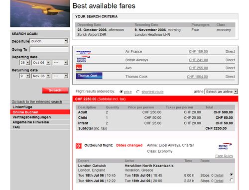 Frontend-Styling einer Internet Booking Engine mit CSS