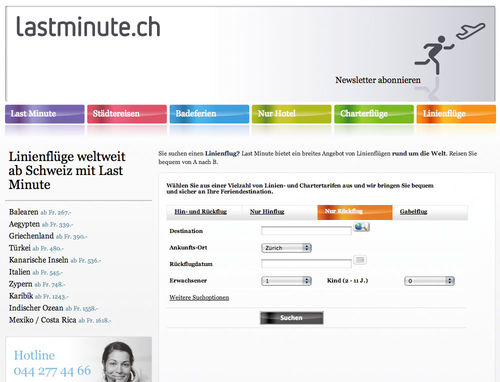 CSS Styling/Templating von Kuoni's Flugbuchungs-Engine