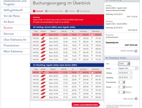 Internet Booking Engine mit Sitzplatzreservation