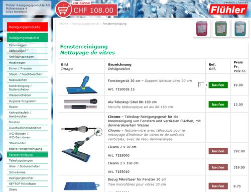 Flühler.ch - Online-Shop für Reiningungsprodukte
