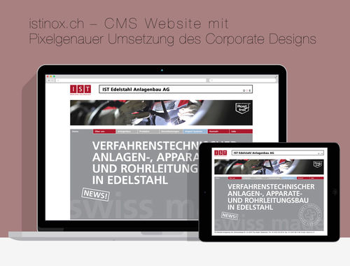 Pixelgenaue Umsetzung des Corporate Designs - Istinox.ch