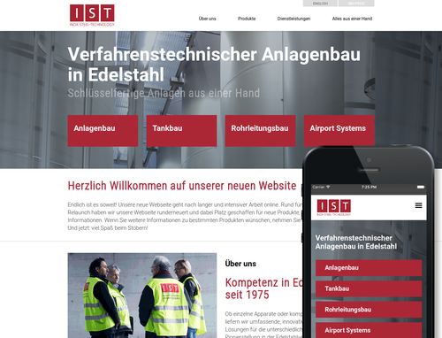 Responsive Firmen-Website mit Produkten & Dienstleistungen