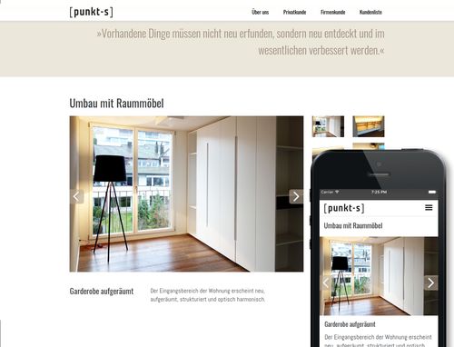 Projektportfolio, mobile optimiert