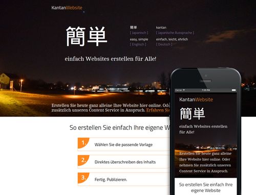 Mini-Website für Serviceangebot