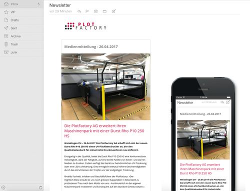 Responsive Newsletter für Pressemeldungen